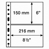 Листы-обложки GRANDE SH312-2C (242х312 мм) из тонкого прозрачного пластика на 2 ячейки (216х150 мм). Упаковка из 50 листов. Leuchtturm, 358073