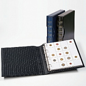 Альбом для монет GRANDE-Classic с 10 листами для холдеров (50х50 мм) + шубер (защитная кассета). Синий. Leuchtturm