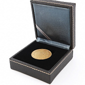 Футляр из искусственной кожи (91х96х44 мм) для одной монеты, медали (диаметр 40 мм)