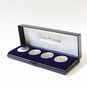Футляр пластиковый (56х156х25 мм) на 4 монеты Сочи-2014 (монеты диаметром 27 мм)