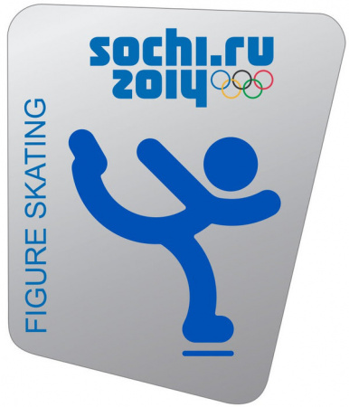 Значок «Пиктограммы Сочи 2014. Ледовые виды спорта - Фигурное катание на коньках»