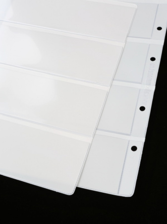 Листы-обложки ОПТИМА (Россия) (202х251 мм) с белой основой на 4 ячейки (180х52 мм). Двусторонний. Упаковка из 10 листов. Albommonet, ЛБЧ4