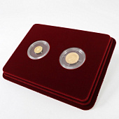 Сувенирная упаковка (181х142х22 мм) на 2 монеты в капсулах (диаметр 44 мм)