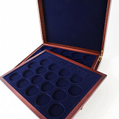 Футляр деревянный Volterra Quattro (331х271х70 мм). 4 уровня. Для 87 монет в капсулах (диаметр 44 мм). «Монеты России»