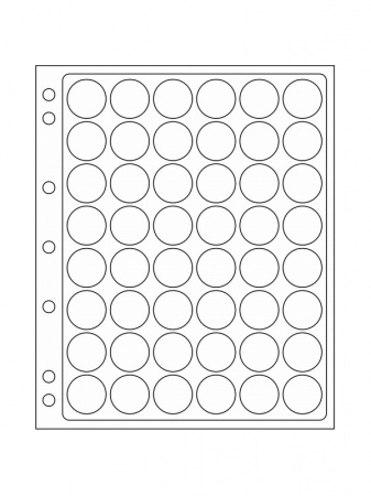 Листы-обложки ENCAP из прозрачного пластика для монет в капсулах CAPS 22/23 мм Leuchtturm. Диаметр ячейки 29,5 мм. Упаковка из 2 листов. Leuchtturm, 343208