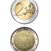 2 евро, Латвия (30 лет флагу Евросоюза). 2015 г.