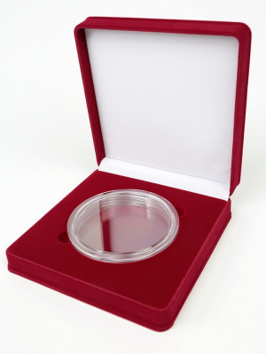 Футляр (186х192х50 мм) на 1 монету в капсуле (диаметр 120 мм) Футляр (186х192х50 мм) на 1 монету в капсуле (диаметр 120 мм)