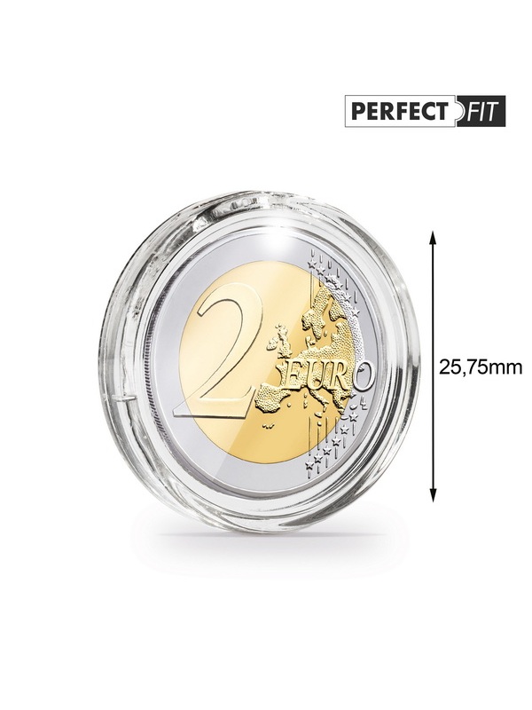 Капсулы Ultra Perfect Fit для монеты 2 евро (25,75 мм), в упаковке 10 шт. Leuchtturm, 345007