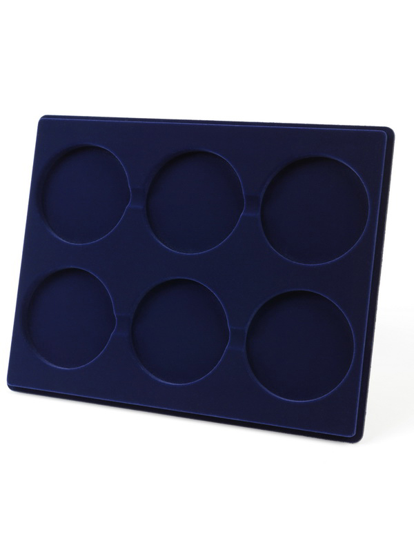  Планшет S (234х296х12 мм) на 6 капсул Leuchtturm CAPS XL 29-76. Для монет диаметром от 29 до 76 мм, тёмно-синий