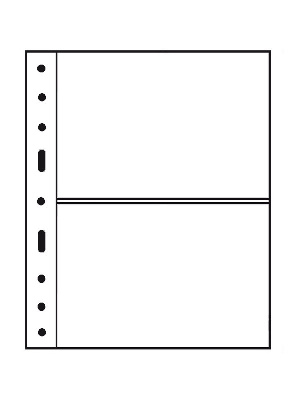 Листы-обложки GRANDE 2C (242х312 мм) из прозрачного пластика на 2 ячейки (216х150 мм). Упаковка из 5 листов. Leuchtturm, 336439
