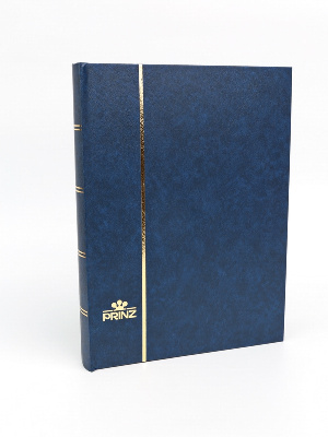 Альбом для марок (кляссер CLASSIC). 16 листов (32 страницы) из чёрного картона с промежуточными листами из пергамина. Тёмно-синий. Prinz, 2015