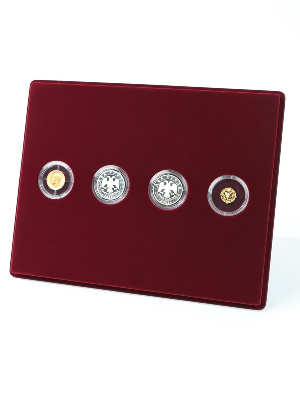 Планшет S (234х296х12 мм) для монет в капсулах d-44 мм (4 ячейки)