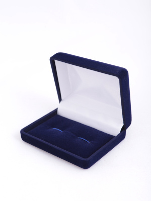 Футляр (79х61х32 мм) для запонок, тёмно-синий Футляр (79х61х32 мм) для запонок, тёмно-синий