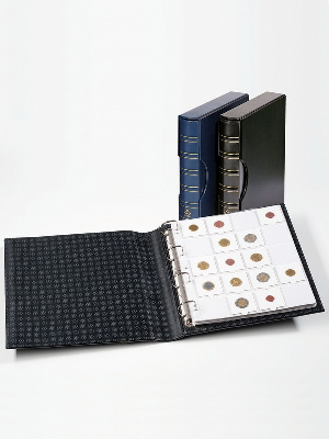 Альбом для монет GRANDE-Classic с 10 листами для холдеров (50х50 мм) + шубер (защитная кассета). Чёрный. Leuchtturm