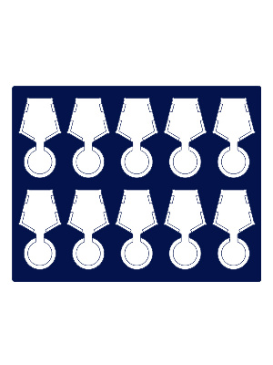 Футляр деревянный Volterra Uno (304х244х31 мм) на 10 медалей РФ с пятиугольной колодкой d-35 мм