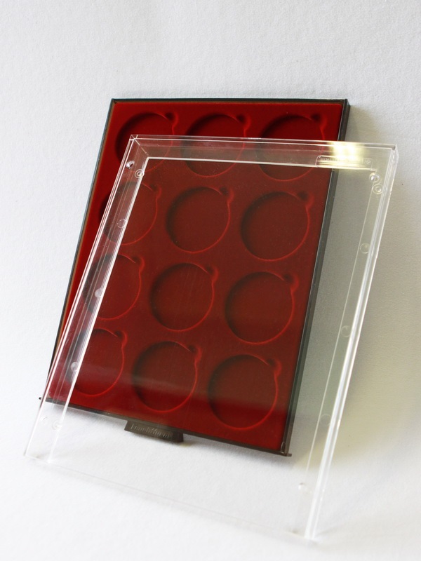  Кассета MB для 12 монет, медалей d-60 мм, светло-бордовый