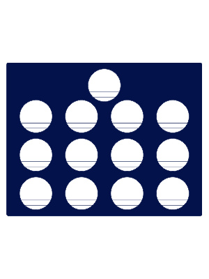 Футляр деревянный Volterra Uno (304х244х31 мм) для монет в капсулах d-46 мм (13 ячеек)