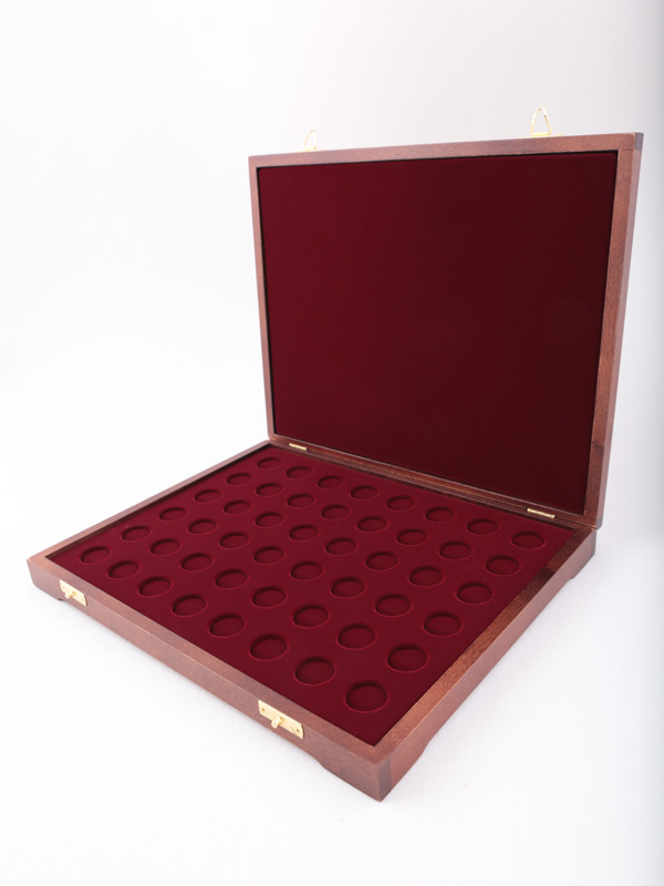 Футляр деревянный Vintage S (305х247х40 мм) для монет d-22 мм (48 ячеек)