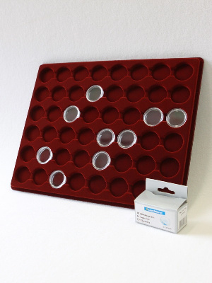 Планшет S (234х296х12 мм) для 48 монет в капсулах CAPS 23 Leuchtturm. Диаметр ячейки 29 мм Планшет S (234х296х12 мм) для 48 монет в капсулах CAPS 23 Leuchtturm. Диаметр ячейки 29 мм