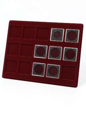 Планшет S (234х296х12 мм) для 15 монет в капсулах Quadrum (50х50х6 мм)