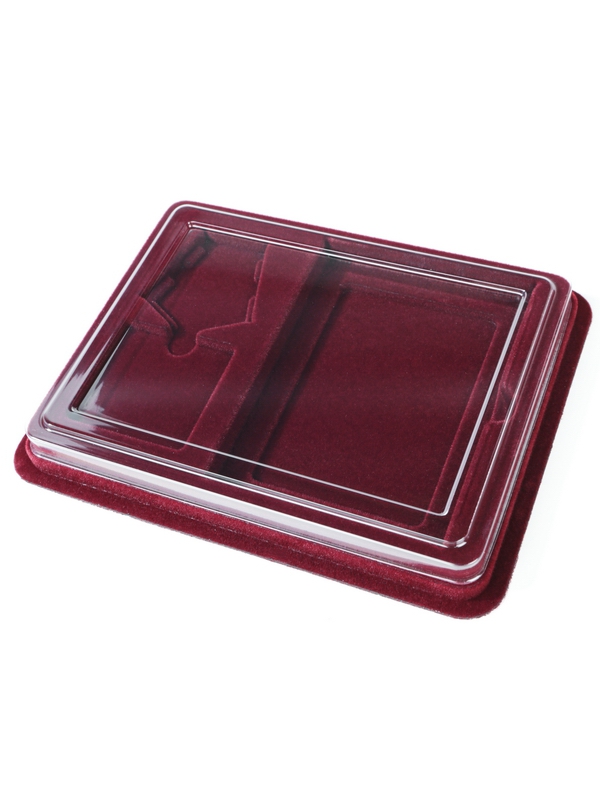  Сувенирная упаковка (181х142х22 мм) под универсальный орден (медаль) и удостоверение (81х112х12 мм), тёмно-бордовый