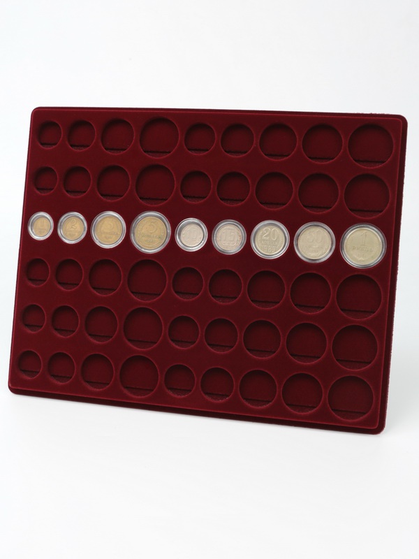 Планшет S (234х296х12 мм) для монет СССР регулярного выпуска. 1967–1990. В капсулах Leuchtturm