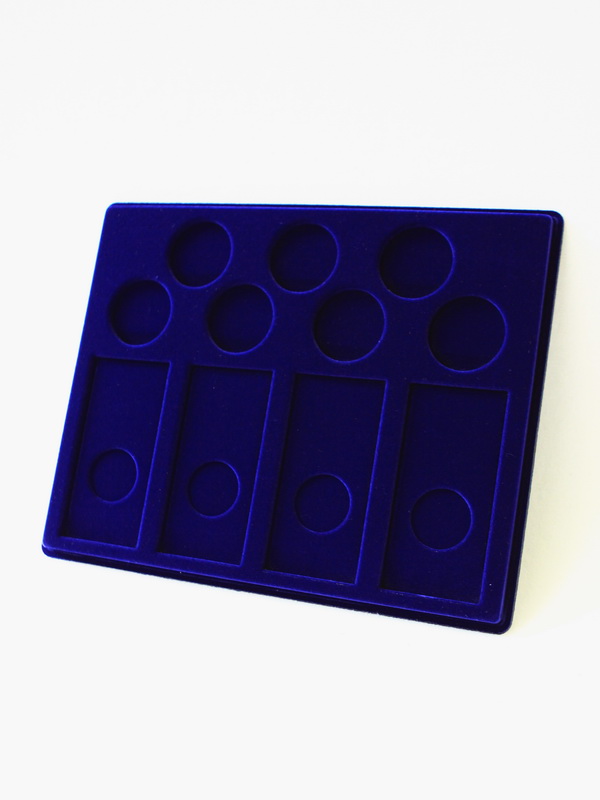  Планшет S (234х296х12 мм) для 4 Олимпийских монет Сочи-2014 в блистере и 7 Олимпийских монет Сочи-2014 в капсулах, тёмно-синий