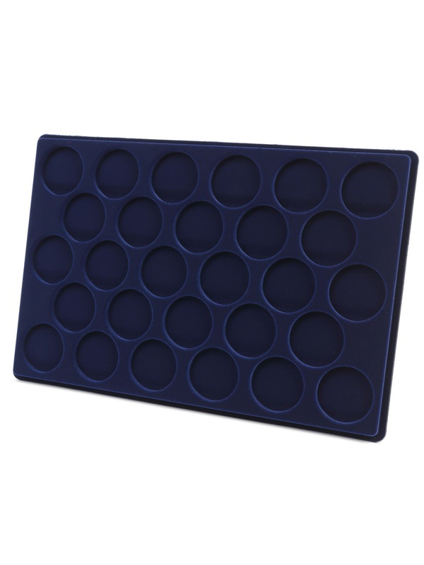  Планшет L (222х333х13 мм) для монет в капсулах d-44 мм (28 ячеек), тёмно-синий