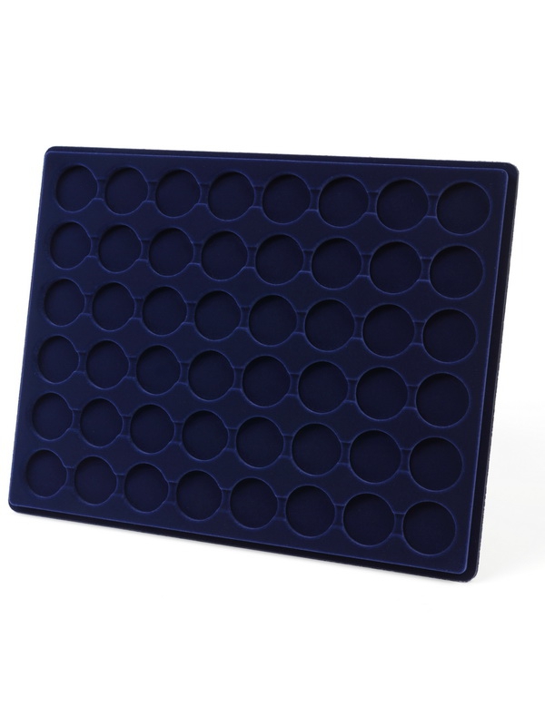  Планшет S (234х296х12 мм) для 48 монет в капсулах CAPS 23,5 и 24 Leuchtturm. Диаметр ячейки 30 мм, тёмно-синий