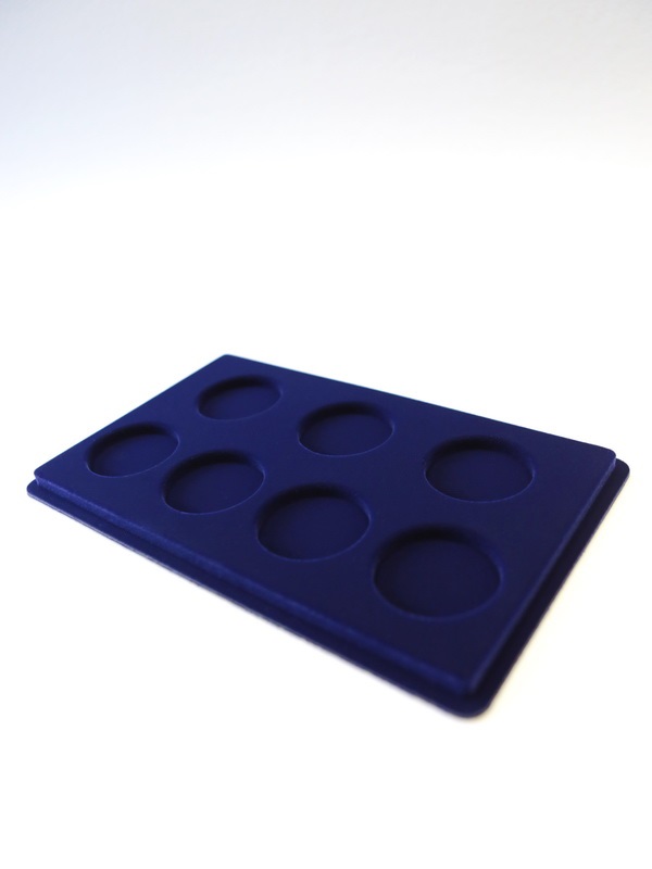 Планшет M (146х236х12 мм) для монет в капсулах d-44 мм (7 ячеек), тёмно-синий