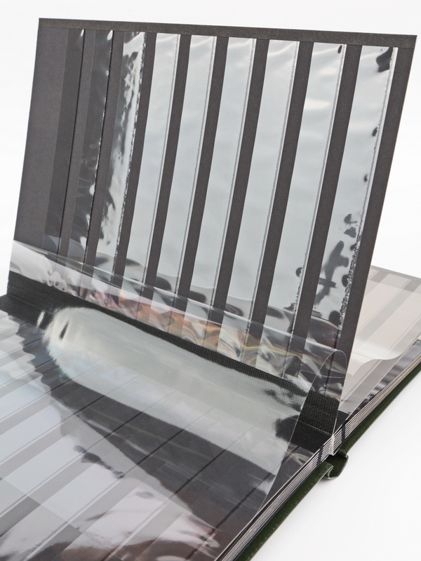 Альбом для марок (кляссер Royal-Line) из натуральной кожи, 16 листов (32 страницы), чёрный картон с промежуточными прозрачными листами. Зелёный. Prinz, 6016