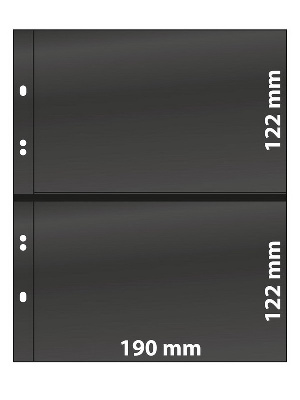 Листы MULTI COLLECT из пластика на 2 ячейки (190х122 мм) с каждой стороны, чёрные. Упаковка из 10 листов. Lindner, MU1312