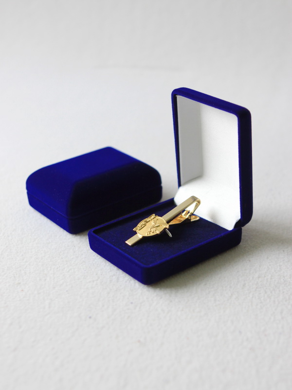 Футляр (61х79х32 мм) под зажим для галстука, тёмно-синий