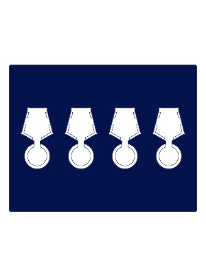 Футляр деревянный Volterra Uno (304х244х31 мм) на 4 медали РФ с пятиугольной колодкой d-37 мм