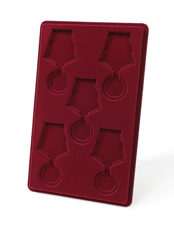 Планшет M (146х236х12 мм) на 5 медалей РФ d-32 мм с пятиугольной колодкой, тёмно-синий