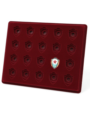 Планшет S (243х304х21 мм) для 20 знаков «Отличник Советской Армии», тёмно-бордовый  Планшет S (243х304х21 мм) для 20 знаков «Отличник Советской Армии», тёмно-бордовый