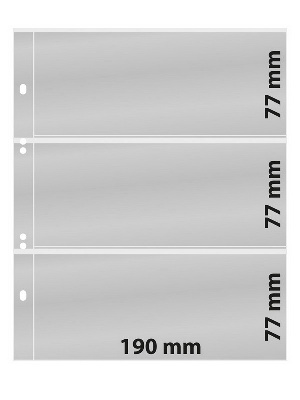 Листы MULTI COLLECT из прозрачного пластика на 3 ячейки (190х77 мм). Упаковка из 10 листов. Lindner, MU1323
