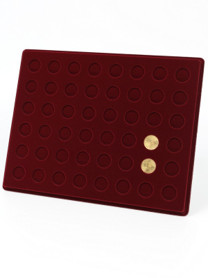 Планшет S (234х296х12 мм) для монет d-22 мм (48 ячеек), тёмно-бордовый  Планшет S (234х296х12 мм) для монет d-22 мм (48 ячеек), тёмно-бордовый