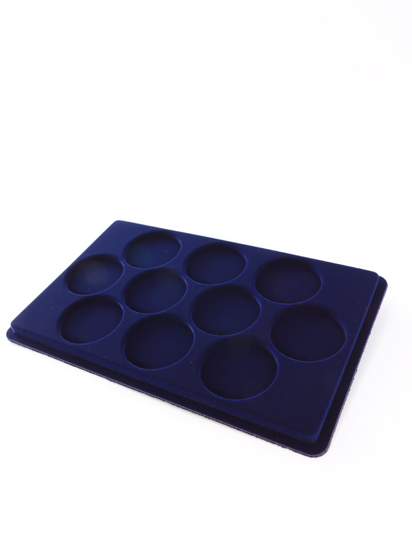 Планшет M (146х236х12 мм) для монет в капсулах d-46 мм (10 ячеек), тёмно-синий