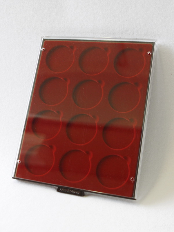  Кассета MB для 12 монет, медалей d-60 мм, светло-бордовый