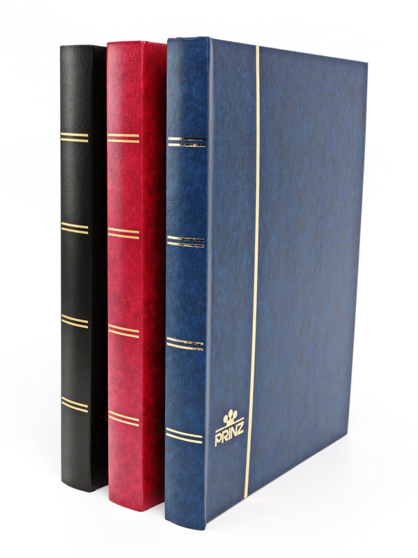 Альбом для марок (кляссер CLASSIC). 16 листов (32 страницы) из чёрного картона с промежуточными листами из пергамина. Чёрный. Prinz, 2015