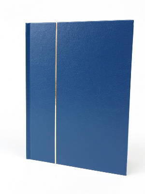Альбом для марок (кляссер BASIC). А5. 4 листа (8 страниц) из чёрного картона с промежуточными листами из пергамина. Синий. Leuchtturm, 359709