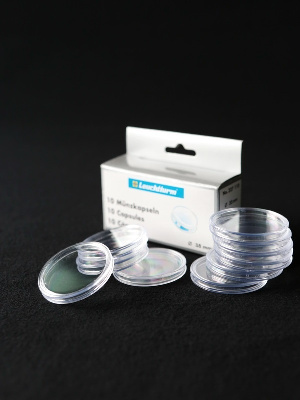 Капсулы GRIPS (CAPS) для монет 39 мм (в упаковке 10 шт). Leuchtturm, 315148 Капсулы GRIPS (CAPS) для монет 39 мм (в упаковке 10 шт). Leuchtturm, 315148