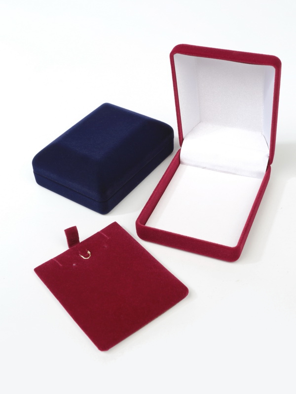 Футляр (61х79х32 мм) под серьги, подвеску, тёмно-синий