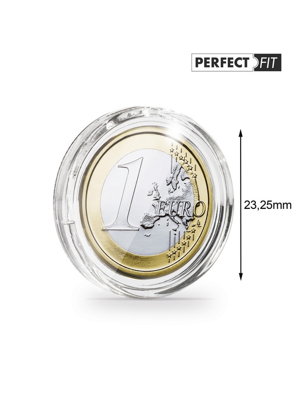 Капсулы Ultra Perfect Fit для монеты 1 евро (23,25 мм), в упаковке 10 шт. Leuchtturm, 365291