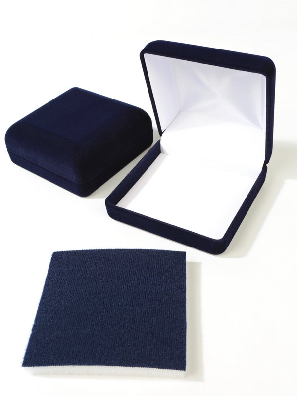 Футляр (92х92х40 мм) с поролоновой вставкой, тёмно-синий