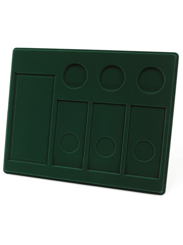 Планшет S (234х296х12 мм) для 3 монет 25 рублей в капсулах, 3 монет 25 рублей в блистере и банкноты «Футбол 2018» в чехле, зелёный  Планшет S (234х296х12 мм) для 3 монет 25 рублей в капсулах, 3 монет 25 рублей в блистере и банкноты «Футбол 2018» в чехле, зелёный