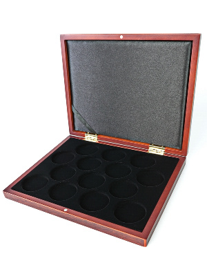 Деревянный футляр Volterra Smart (252х204х32 мм) для 14 монет в капсулах (диаметр 44 мм)