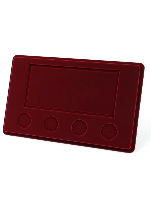 Планшет M (146х236х12 мм) для 4 монет 25 рублей и банкноты «Сочи-2014» в чехле, тёмно-синий