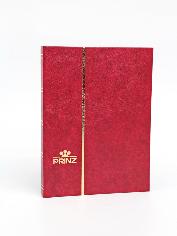 Альбом для марок (кляссер CLASSIC). А5. 8 листов (16 страниц) из чёрного картона с промежуточными листами из пергамина. Красный. Prinz, 2004